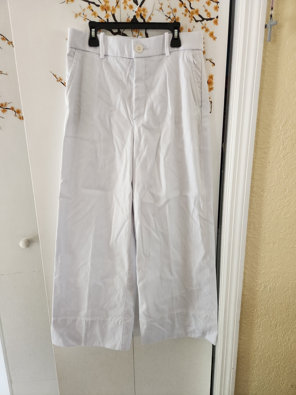 SPANX White Ankle-Cropped Wide-Leg Pants